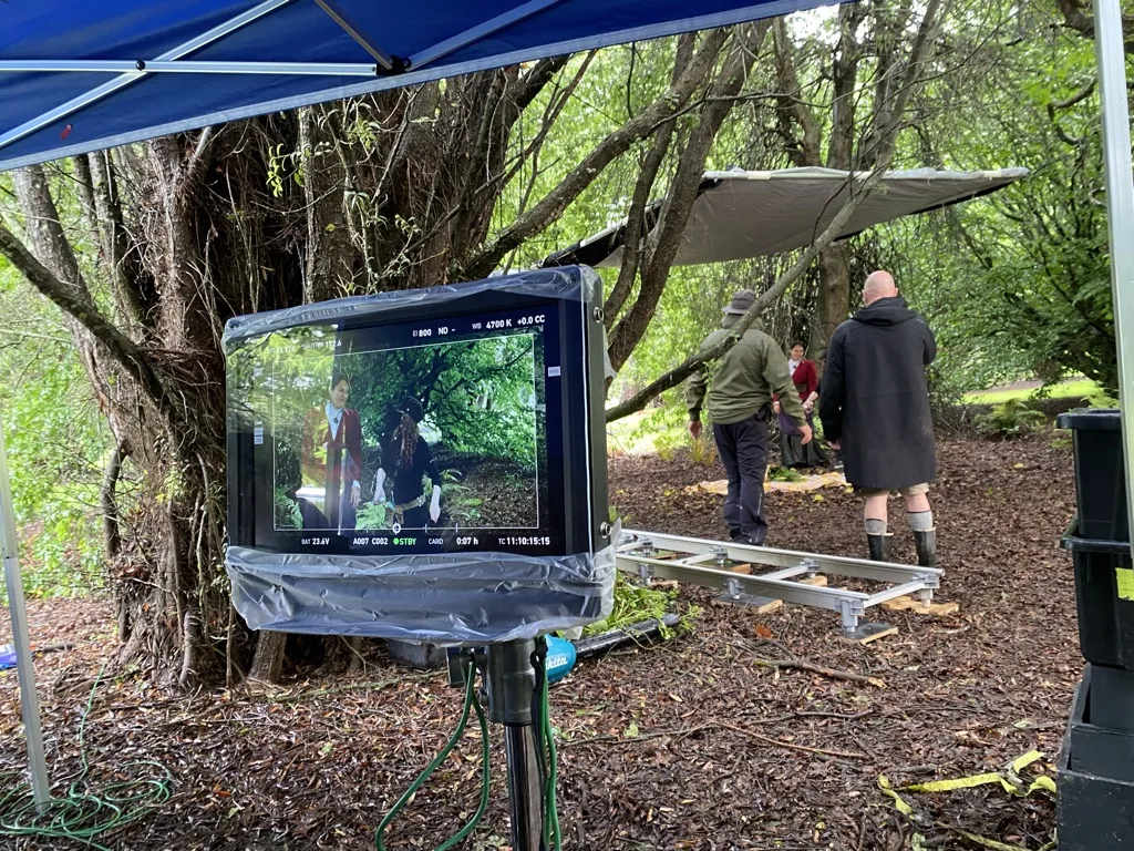 Fala Media crew filming at Bason Botanic Gardens, Whanganui